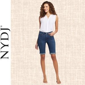 NYDJ Brielle 11" Denim Rolled Cuff Gold Coast Bermuda Short / Women's 8 Petite